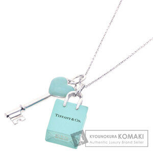 Tiffany Co Heart Key Shopping Bag Necklace Silver